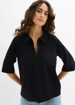 T-shirt à col zippé