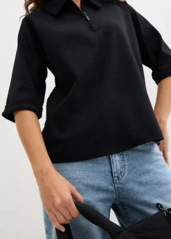 T-shirt à col zippé
