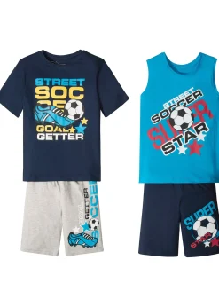 T-shirt + débardeur + bermudas garçon (ens. 4 pces)