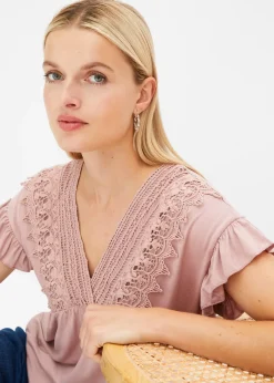 T-shirt à dentelle