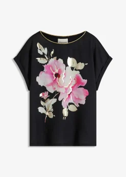 T-shirt à empiècement tissé
