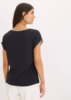 T-shirt à empiècement tissé