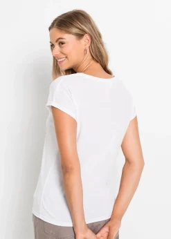 T-shirt à imprimé plume
