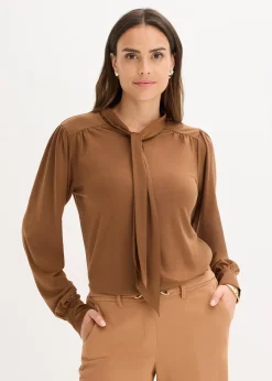 T-shirt à lavallière en satin