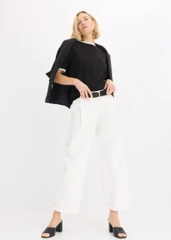 T-shirt à liserés en dentelle