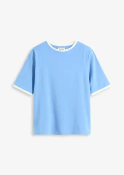 T-shirt à liserés en dentelle