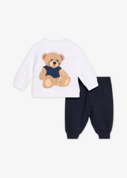 T-shirt à motif ours et pantalon 100% coton (ens. 2 pces)