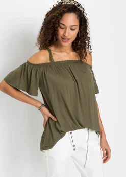 T-shirt à épaules dénudées en viscose douce