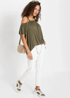 T-shirt à épaules dénudées en viscose douce