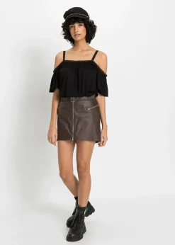 T-shirt à épaules dénudées en viscose douce