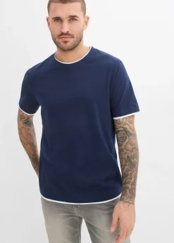 T-shirt aspect 2en1 en fil flammé
