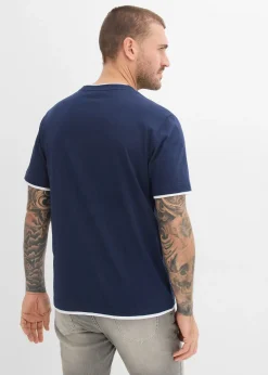 T-shirt aspect 2en1 en fil flammé