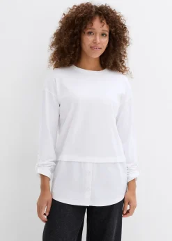 T-shirt avec empiècement chemisier