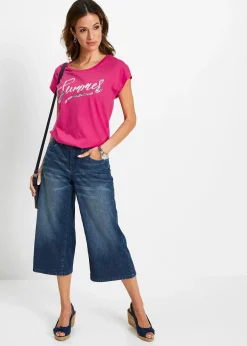 T-shirt avec inscription à sequins