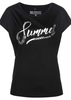 T-shirt avec inscription à sequins