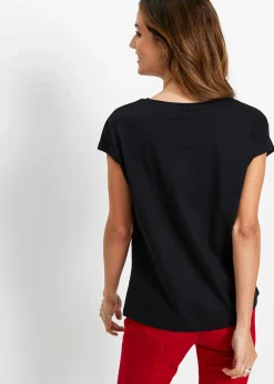 T-shirt avec inscription à sequins