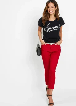 T-shirt avec inscription à sequins