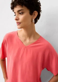 T-shirt avec soie et empiècement tissé