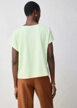 T-shirt avec soie et empiècement tissé