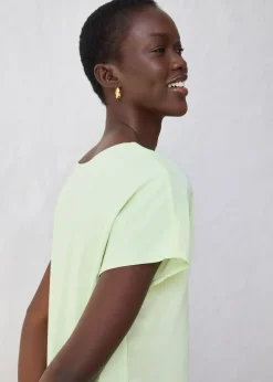 T-shirt avec soie et empiècement tissé