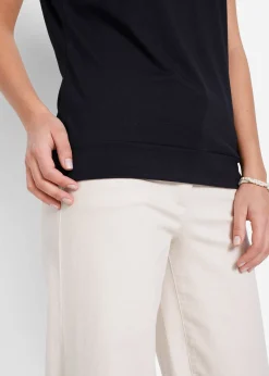 T-shirt avec zip, manches courtes