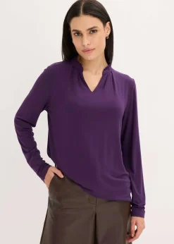 T-shirt blouse à col montant