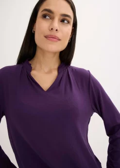 T-shirt blouse à col montant