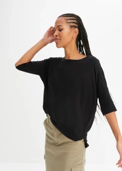 T-shirt boxy en viscose extensible