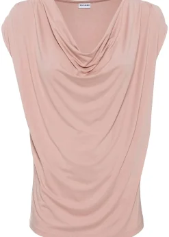 T-shirt col bénitier en viscose extensible
