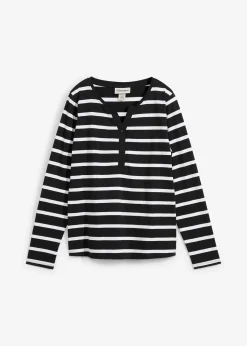 T-shirt col Henley, 100% coton