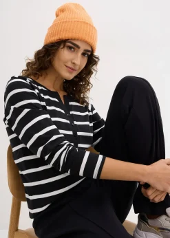 T-shirt col Henley, 100% coton