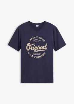 T-shirt col V, 100% coton