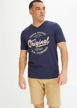 T-shirt col V, 100% coton