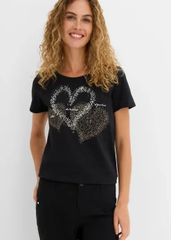 T-shirt coton à imprimé cœur