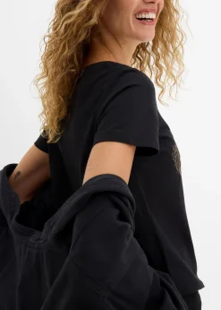 T-shirt coton à imprimé cœur