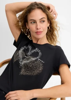 T-shirt coton à imprimé cœur