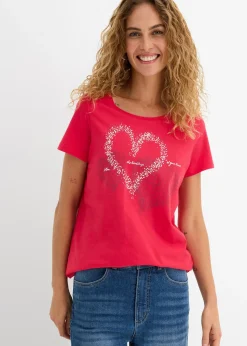 T-shirt coton à imprimé cœur
