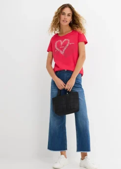 T-shirt coton à imprimé cœur