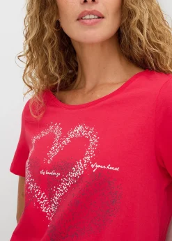 T-shirt coton à imprimé cœur