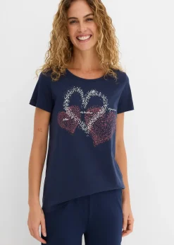 T-shirt coton à imprimé cœur