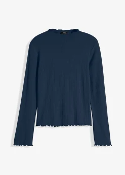 T-shirt côtelé manches longues