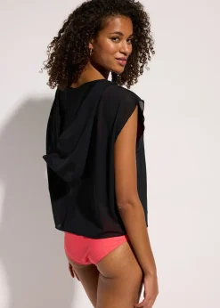T-shirt de plage transparent avec capuche