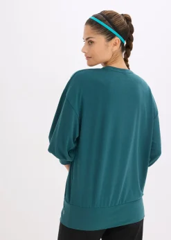 T-shirt de sport oversize à manches 3/4, séchage rapide