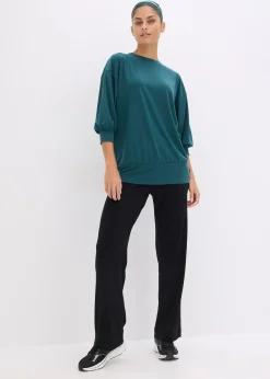 T-shirt de sport oversize à manches 3/4, séchage rapide