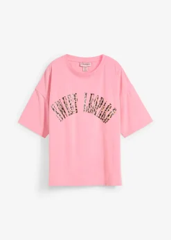 T-shirt doux et oversize en coton extensible