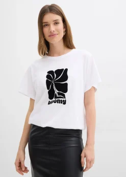 T-shirt en coton à base smockée