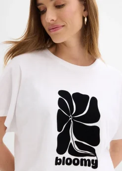 T-shirt en coton à base smockée