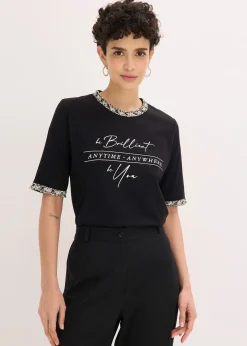 T-shirt en coton avec liseré perlé