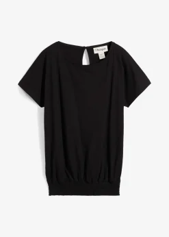 T-shirt en fil flammé avec base smockée