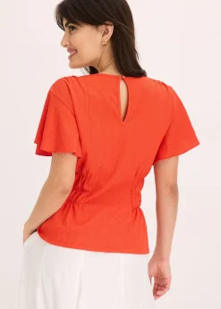 T-shirt en jersey crêpe avec smocks